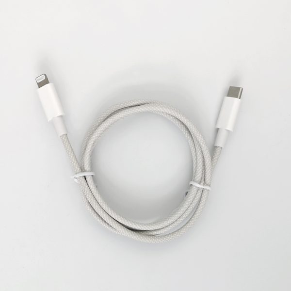 USB C to lightning off-white woven cable - Image 2