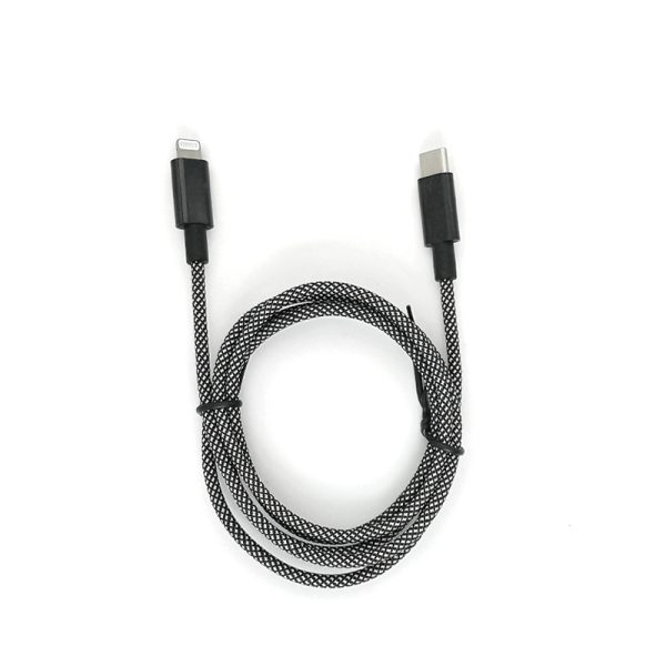 USB C to lightning off-white woven cable - Image 4
