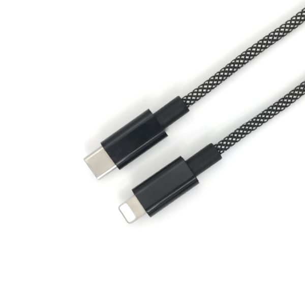 USB C to lightning off-white woven cable - Image 6