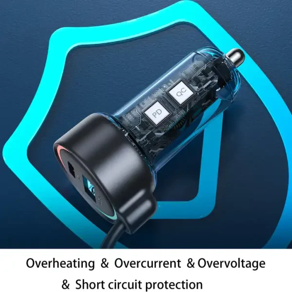 PD55W Car Charger with Spring wire - Image 2