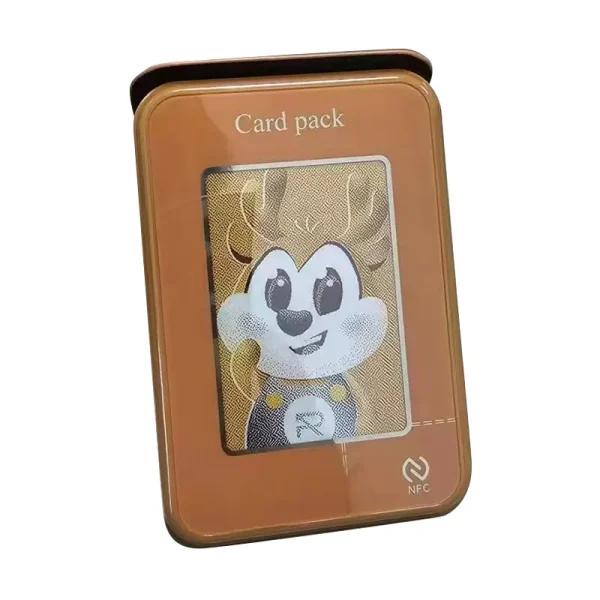 Card Holder Magnet Wallet Case Personality DIY Photo Display NFC ink Screen Case with Foldable Phone Bracket