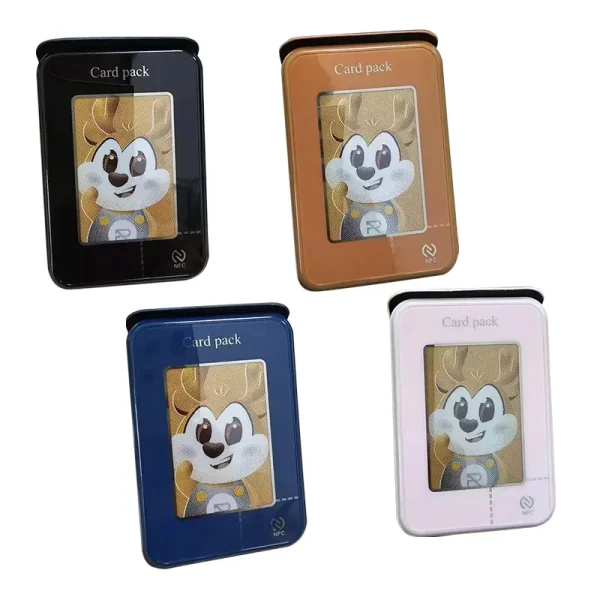 Card Holder Magnet Wallet Case Personality DIY Photo Display NFC ink Screen Case with Foldable Phone Bracket - Image 3