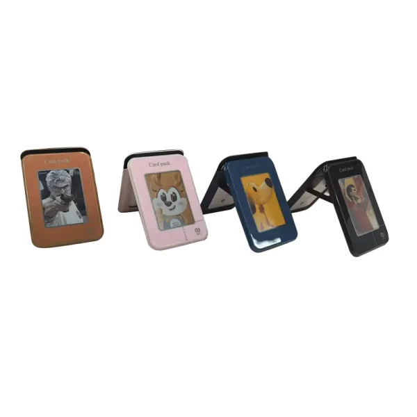 Card Holder Magnet Wallet Case Personality DIY Photo Display NFC ink Screen Case with Foldable Phone Bracket - Image 4