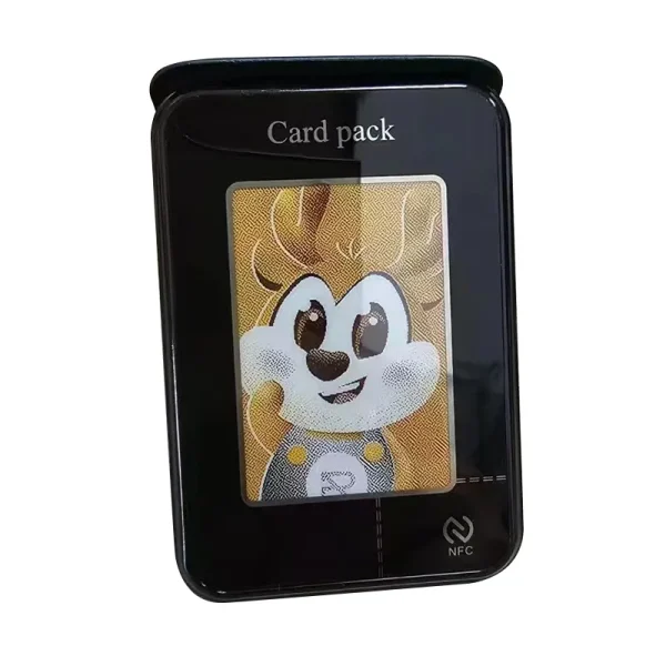 Card Holder Magnet Wallet Case Personality DIY Photo Display NFC ink Screen Case with Foldable Phone Bracket - Image 2
