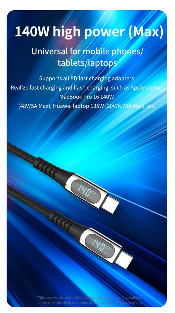 Fast Charging Data Display 5A Cable High Speed Transfer Black Metal Original Charger Cord Shell C189 Chip for iPhone/Tablet - Image 10