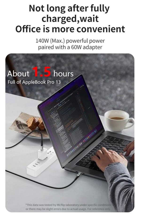 Fast Charging Data Display 5A Cable High Speed Transfer Black Metal Original Charger Cord Shell C189 Chip for iPhone/Tablet - Image 9